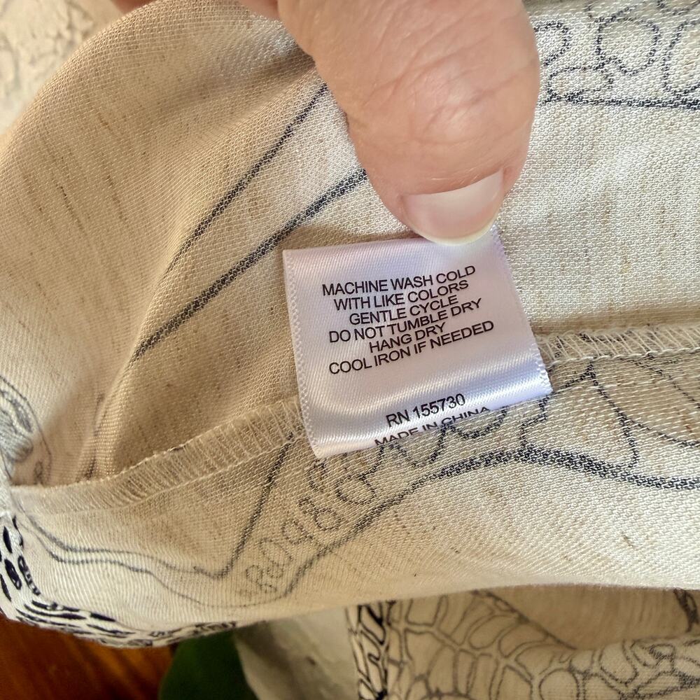 Jane Delancey Giraffe Print Button Up Shirt Linen Blend Safari Animal Print Top - Picture 7 of 10